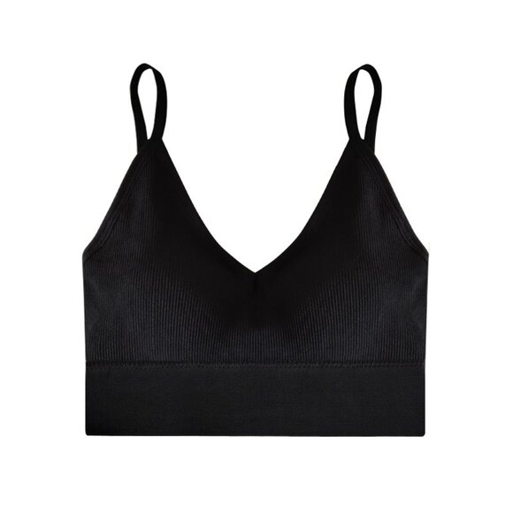 Women’s High-Support Sports Bra – Nylon Stretch | Size M (Black) - Picture 1 of 3